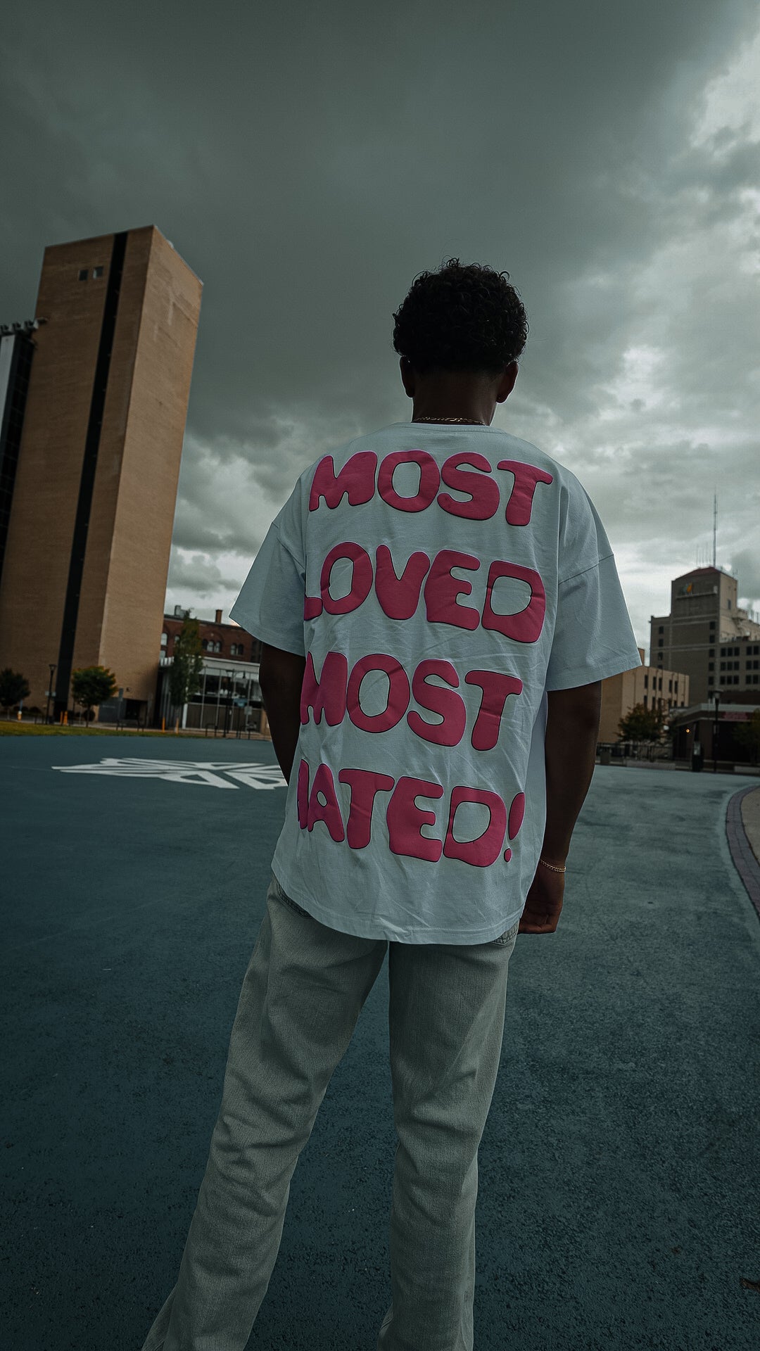 Most Loved Most Hated T Shirt (Pink and White)