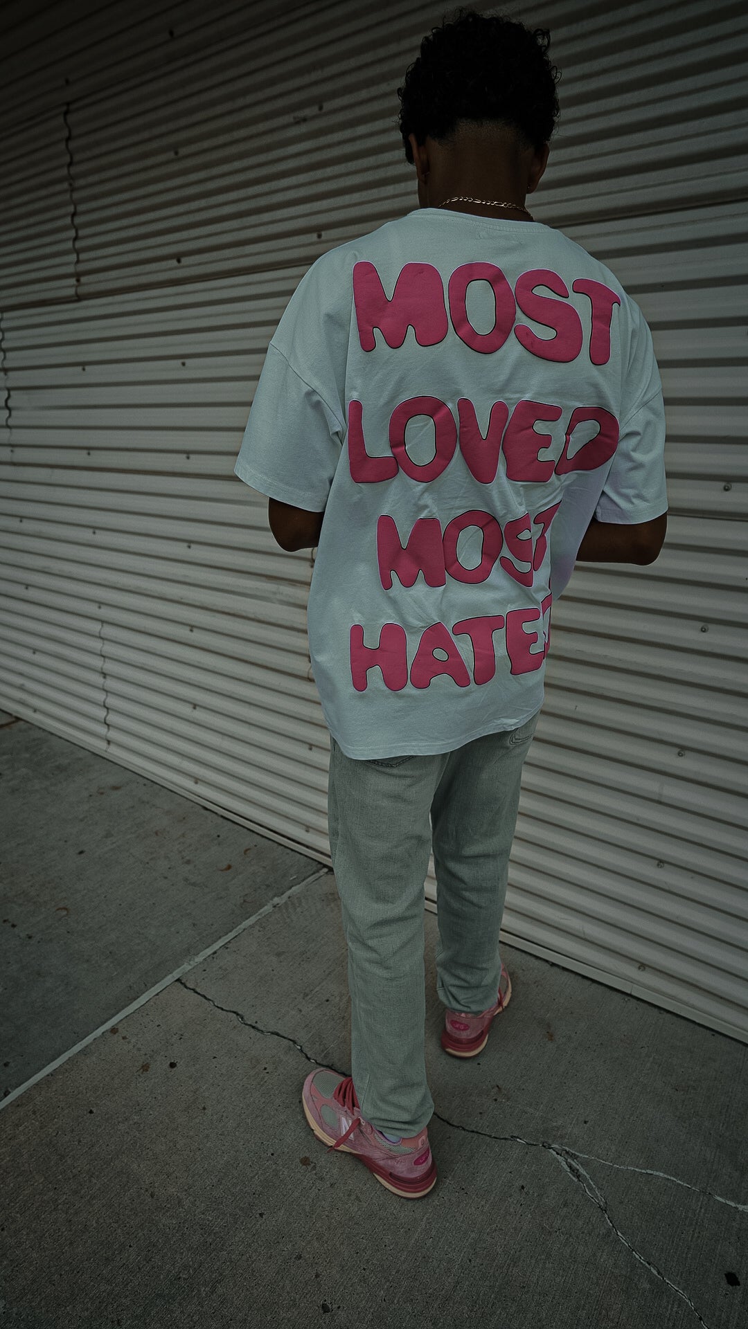 Most Loved Most Hated T Shirt (Pink and White)