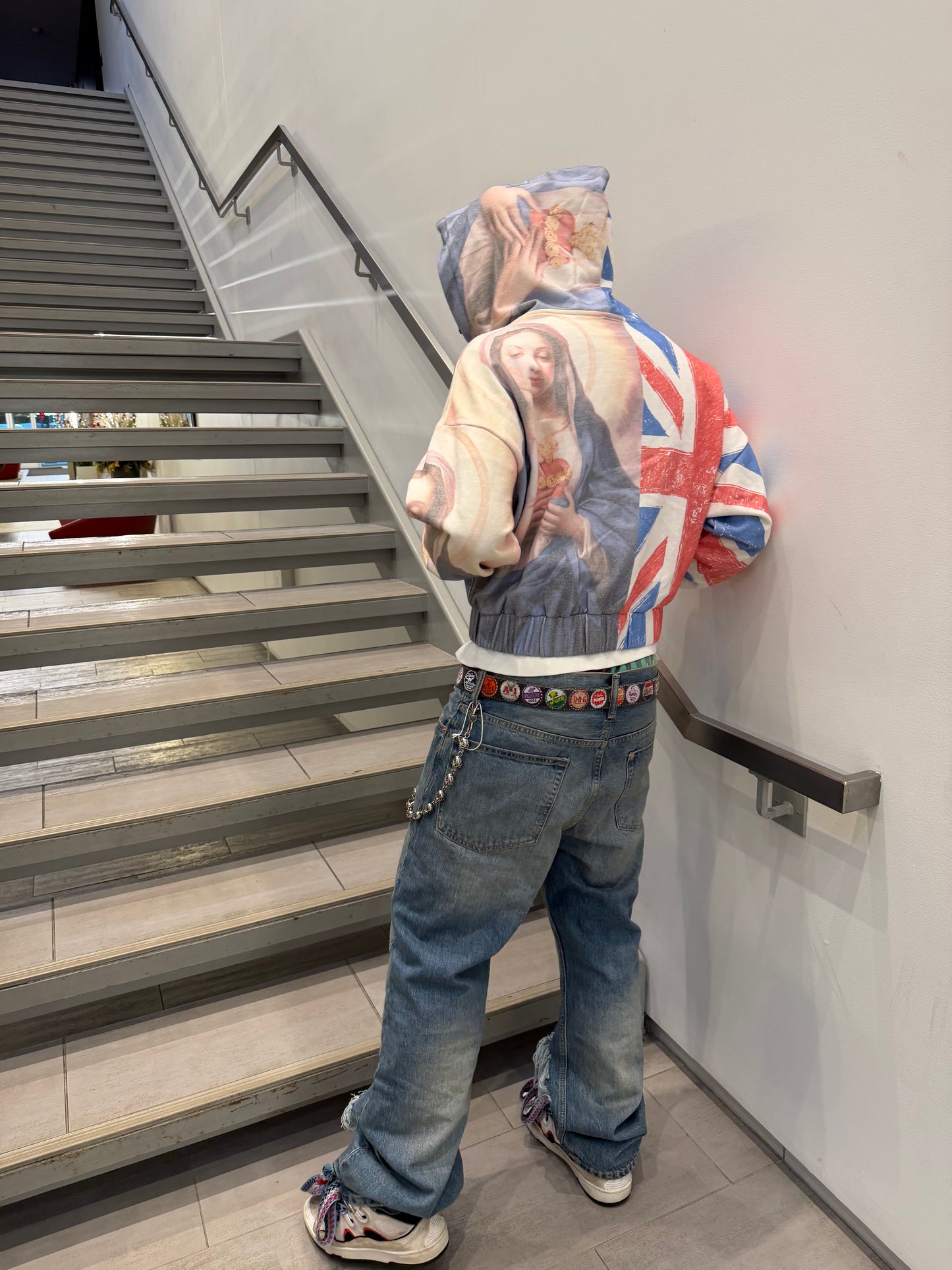 “ UK SAINT MARY “ ZIP CROPPED HOODIE