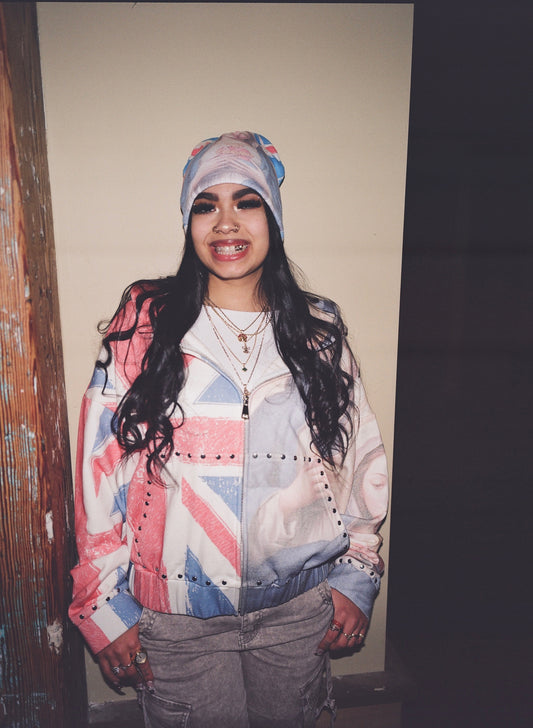 “ UK SAINT MARY “ ZIP CROPPED HOODIE